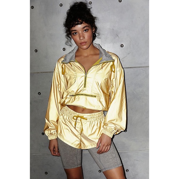 FREE PEOPLE MOONLIGHT GOLD REFLECTIVE SHORT - Picture 7 of 7